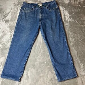 LL Bean insulated Classic Straight Leg Blue Denim Jeans Mens Size 38x29